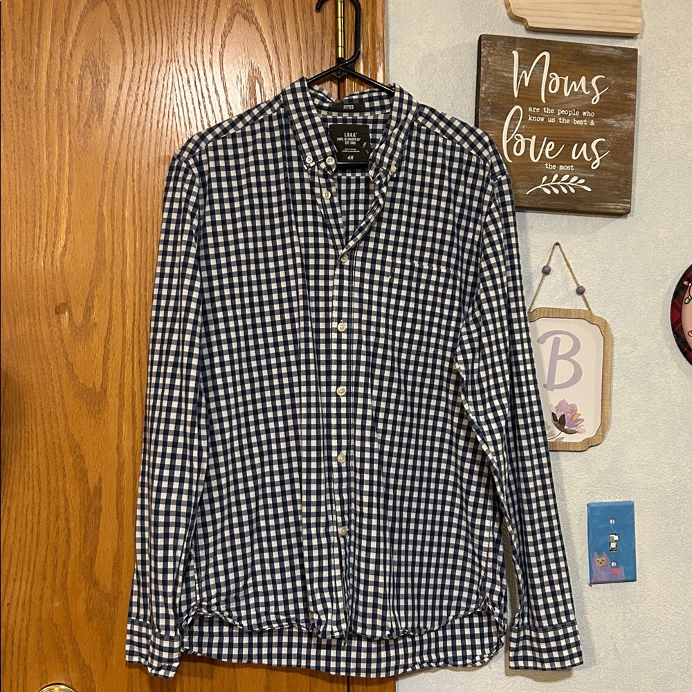 H&M Blue Plaid Shirt - Men’s Size Large